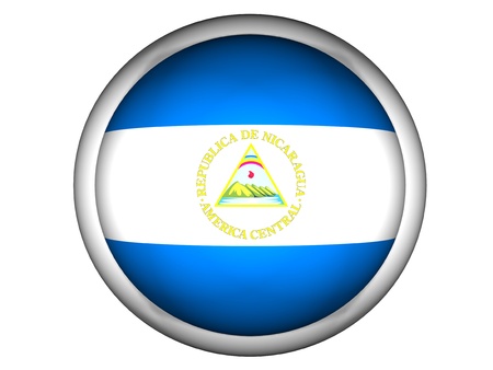 National Flag of Nicaragua | Button Style |  Isolatedの写真素材