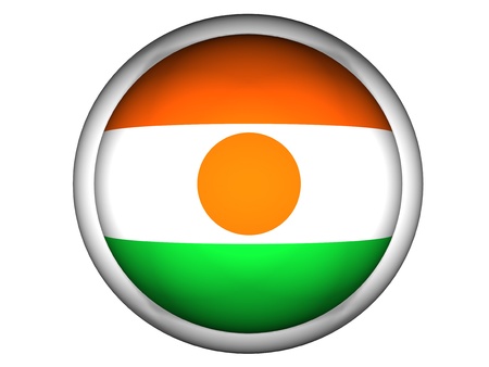 National Flag of Niger | Button Style |  Isolatedの写真素材