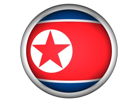 National Flag of North Korea | Button Style |  Isolatedの写真素材