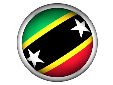 National Flag of Saint Kitts and Nevis | Button Style |  Isolatedの写真素材