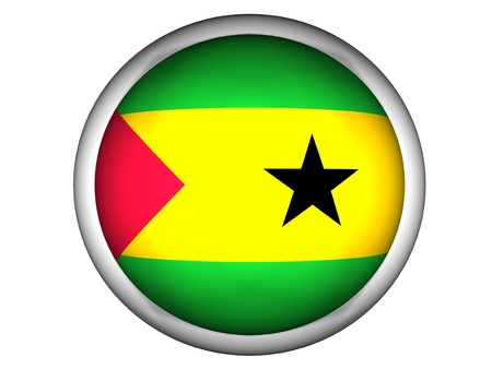 National Flag of Sao Tome and Principe | Button Style |  Isolatedの写真素材