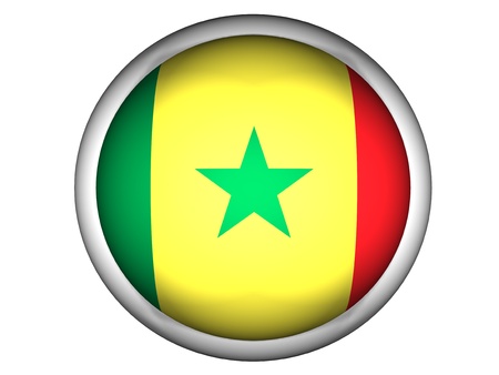 National Flag of Senegal | Button Style |  Isolatedの写真素材