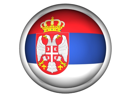 National Flag of Serbia | Button Style |  Isolatedの写真素材