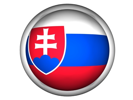 National Flag of Slovakia | Button Style |  Isolatedの写真素材
