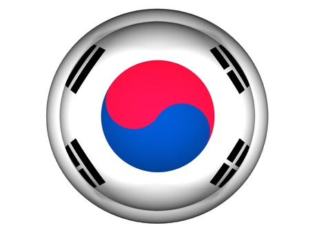 National Flag of South Korea | Button Style |  Isolatedの写真素材