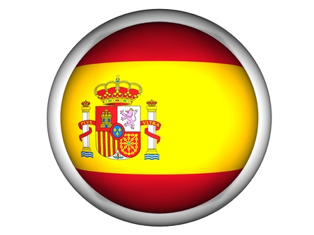 National Flag of Spain | Button Style |  Isolatedの写真素材
