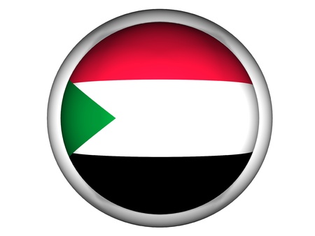 National Flag of Sudan | Button Style |  Isolatedの写真素材