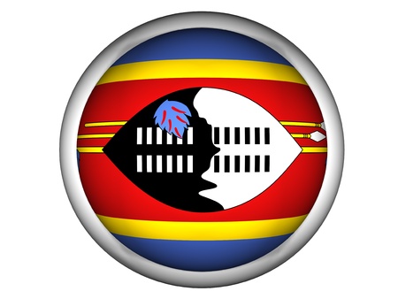 National Flag of Swaziland | Button Style |  Isolatedの写真素材