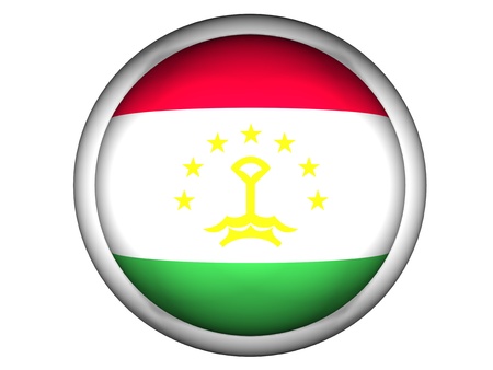 National Flag of Tajikistan | Button Style |  Isolatedの写真素材