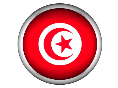 National Flag of Tunisia | Button Style |  Isolatedの写真素材