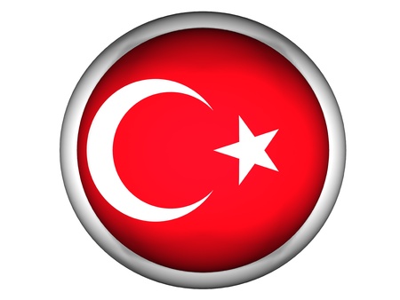 National Flag of Turkey | Button Style |  Isolatedの写真素材