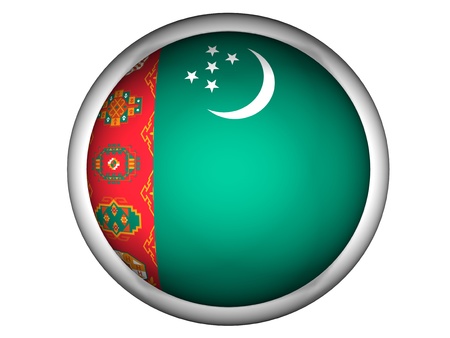 National Flag of Turkmenistan | Button Style |  Isolatedの写真素材
