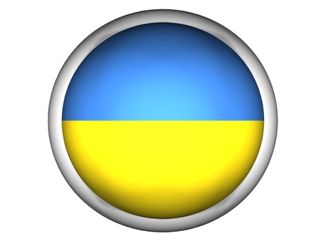 National Flag of Ukraine | Button Style |  Isolatedの写真素材