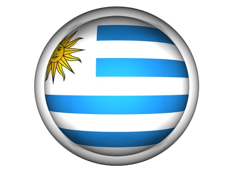 National Flag of Uruguay | Button Style |  Isolatedの写真素材