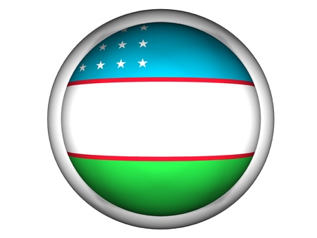 National Flag of Uzbekistan | Button Style |  Isolatedの写真素材
