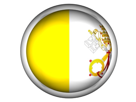 National Flag of Vatican City | Button Style |  Isolatedの写真素材