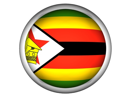 National Flag of Zimbabwe | Button Style |  Isolatedの写真素材
