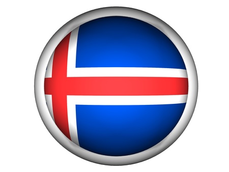 National Flag of Iceland | Button Style |  Isolatedの写真素材