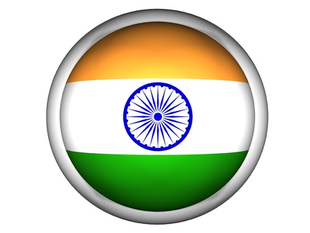 National Flag of India | Button Style |  Isolatedの写真素材