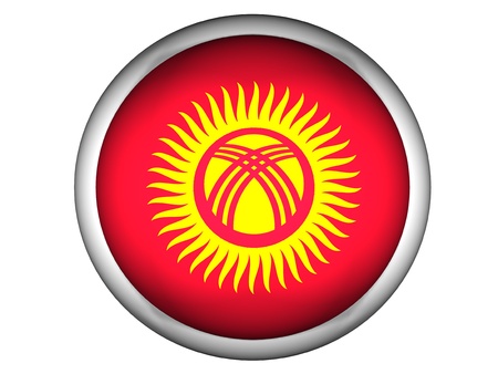 National Flag of Kyrgyzstan | Button Style |  Isolatedの写真素材