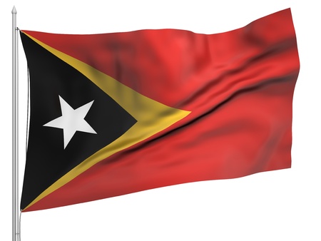 Flying Flag of East Timor の写真素材