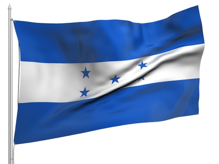 Flying Flag of Honduras の写真素材