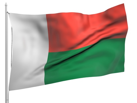 Flying Flag of Madagascar の写真素材