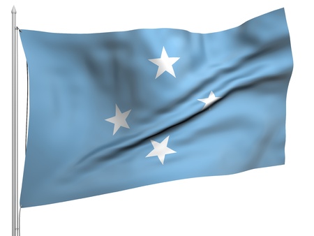 Flying Flag of Micronesia の写真素材