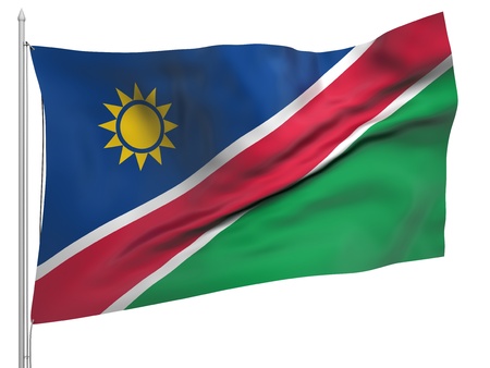 Flying Flag of Namibia の写真素材