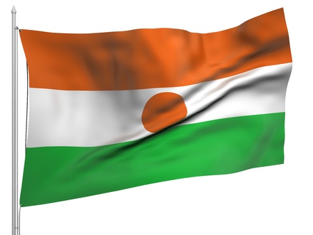 Flying Flag of Niger の写真素材