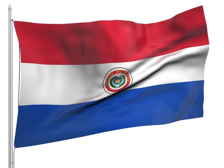 Flying Flag of Paraguay の写真素材