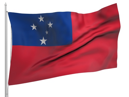 Flying Flag of Samoaの写真素材