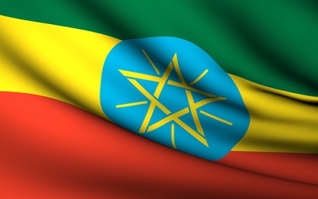 Flying Flag of Ethiopia | All Countries Collection |の写真素材
