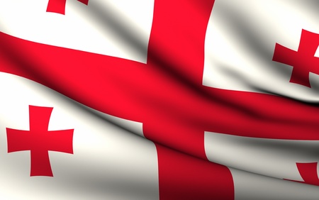 Flying Flag of Georgia | All Countries Collection |の写真素材