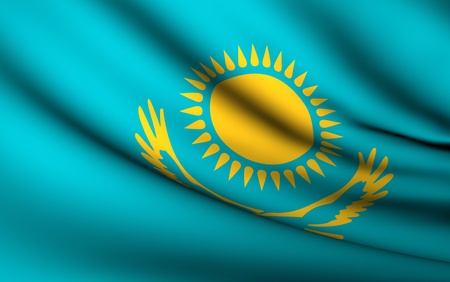 Flying Flag of Kazakhstan | All Countries Collection |の写真素材