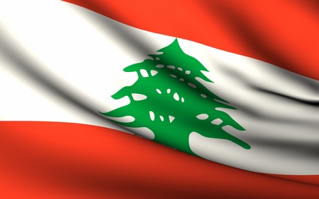 Flying Flag of Lebanon | All Countries Collection |の写真素材