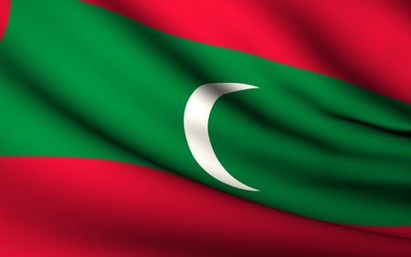 Flying Flag of Maldives | All Countries Collection |の写真素材