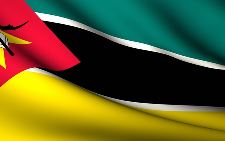 Flying Flag of Mozambique | All Countries Collection |の写真素材