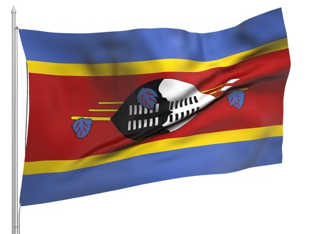 Flying Flag of Swaziland - All Countries Collectionの写真素材