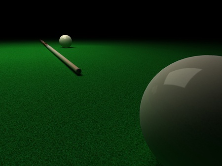 Pool/Snooker Table, Ball and Cue - Billiard