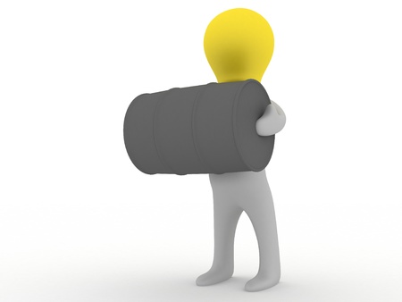 Bulbman holding a barrelの写真素材