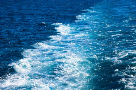 Ship trace on the waterの写真素材