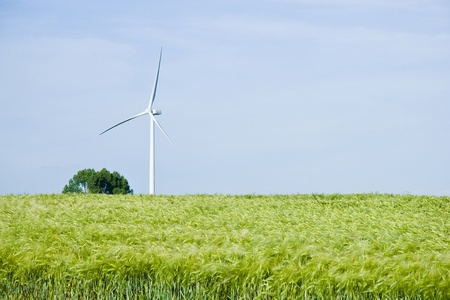 Wind Turbines at the Fieldの写真素材