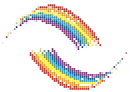 Dot Style Illustration of Rainbowのイラスト素材