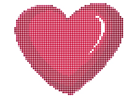 Dot Style Illustration of Heartのイラスト素材