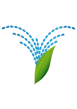 Leaves and water signのイラスト素材
