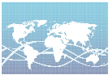 Dot Style World Map With Continentsのイラスト素材
