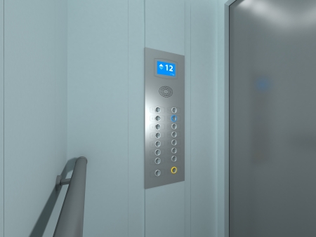 Modern Elevator Interior and Exterior
