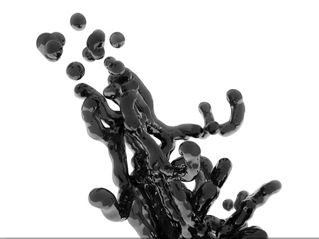 Splash of black fuel oilの写真素材