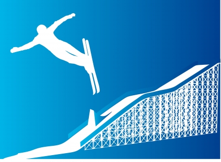 Ski Freestyle Silhouettesのイラスト素材